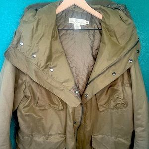 H&M LOGG Men’s Size large Army Green Jacket Coat Parka Military Hooded Quilted